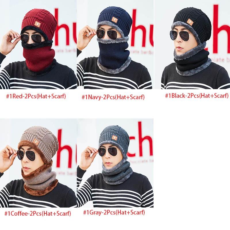 Women Winter Mens Warm Ski Beanie Cap Wool Knit Snow Hat Skull Balaclava Scarf