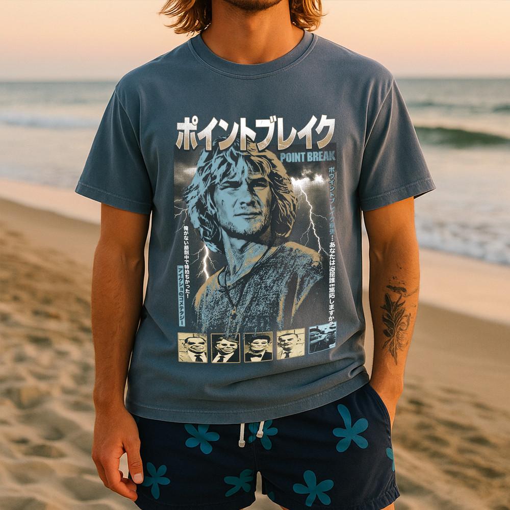 Point Break TShirt Patrick Swayze Bodhi Japanese Vintage 90s Surf Movie Tee Unisex T-Shirt L