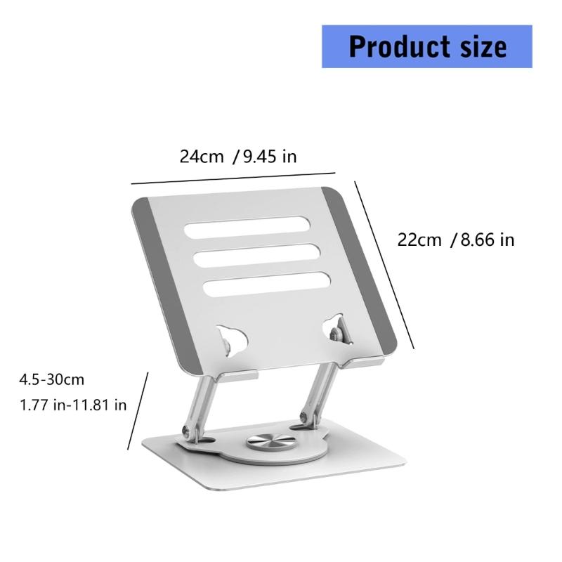 Ergonomic Height Adjustable Stand for Laptops Tablets Holder 360 Rotation Quick Assembly Comfortable Viewing