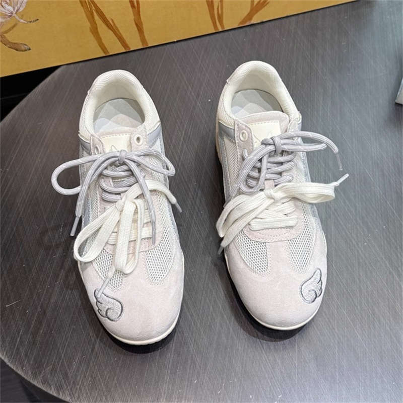 Dexun shoes women's autumn new retro contrasting colors low-top board shoes embroidered versatile racing shoes women