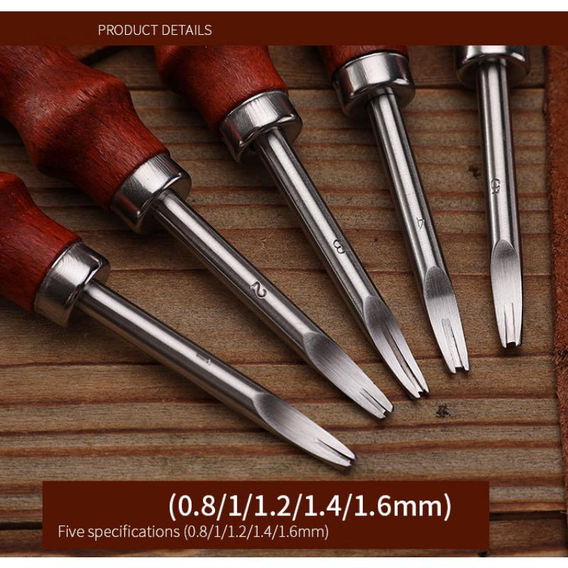 1PCS Leather Edge Beveler Skiving Knife Wood Handle Leather Craft Cutting Tool For DIY Handmade Leather Working Professional