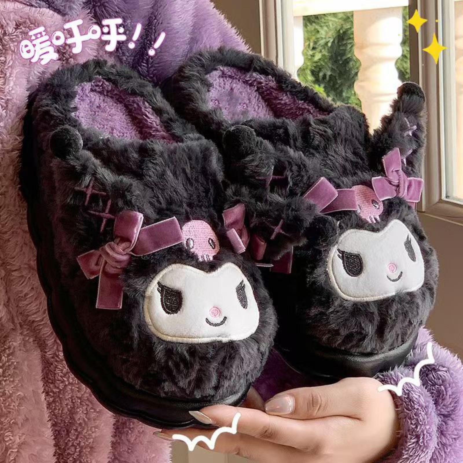 Women s Cute Plush Thick Warm Slippers Winter 40