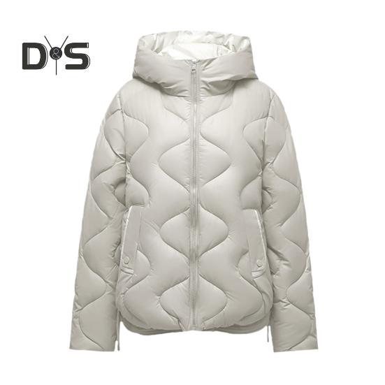 

Женское зимнее пуховое пальто с подкладкой, ветрозащитное, с капюшоном, длинными рукавами, свободное, утолщенное, с карманами, однотонное, с защитой шеи, застегивающееся на молнию, уличное хлопковое пальто M бежевый