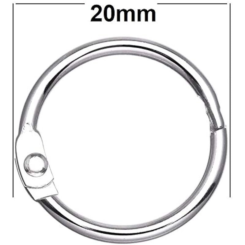 True-Ally 20Mm Multipurpose Book Binder Rings, 20 Pcs - Metal Iron Nickel Plated Loose Leaf Book Rings For Binders, Inde