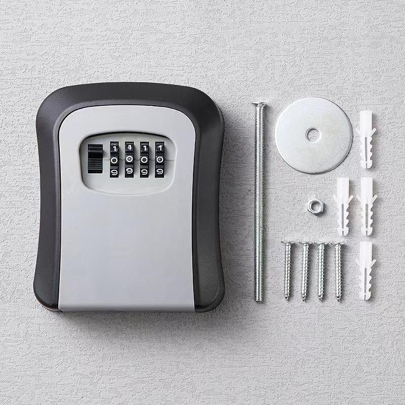 Key Keeper Combination Lock Wall Mounted Waterproof 4 Digits Passwords 5 Keys Storage Box Easy To Fix Home Or Office