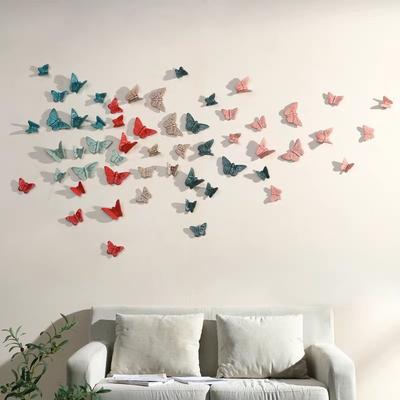 Sfondo da Parete Appeso in Ceramica Decorazione Murale Farfalla Artificiale Papilionide Farfalla 3D Tridimensionale Decorazione Estetica