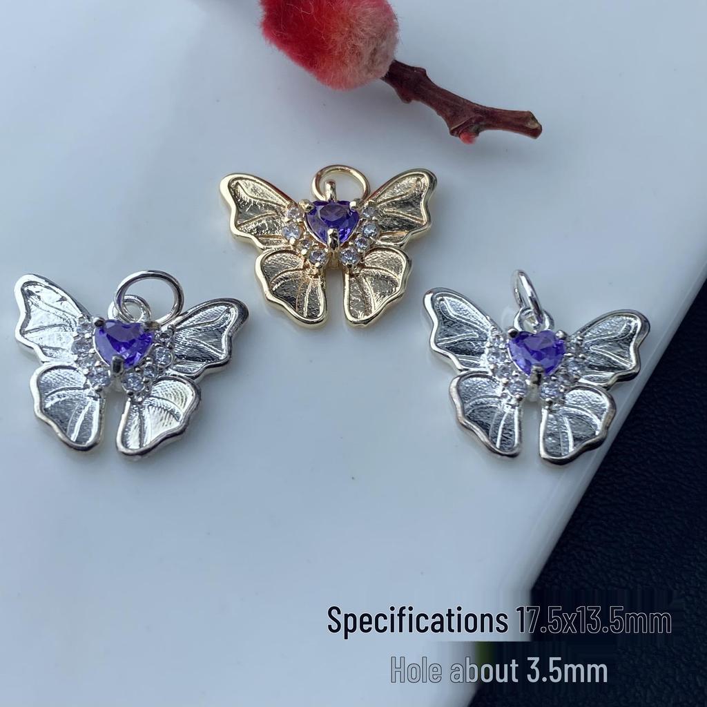 Rhinestone Butterfly Pendant Beads - DIY Jewelry Making Accessories