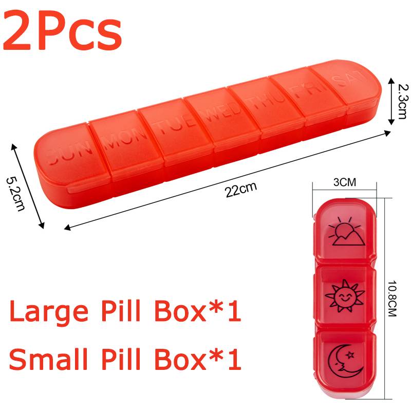 Weekly Pill Case Drug Dispense Small Reusable Plastic Containers 7 Day Daily Vitamin Containers to Hold Medicine Supplements