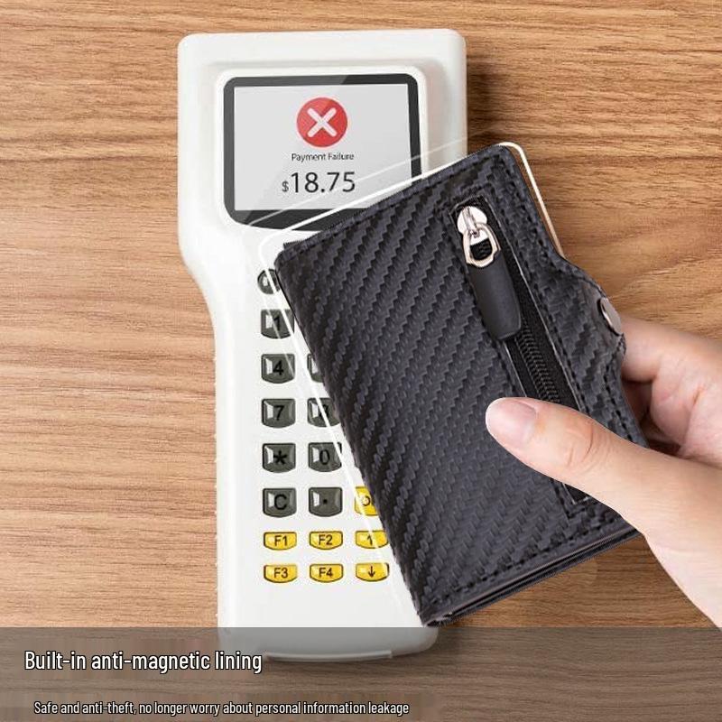 RFID Carbon Fiber Multi-Card Wallet - Anti-Demagnetization, Multi-Functional Credit Card Holder