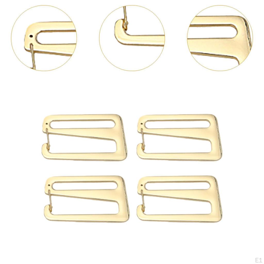 4 stycken Rem Bältesspänne med Öppen Krok Bandklämma Snabbkoppling Metall G-krokar