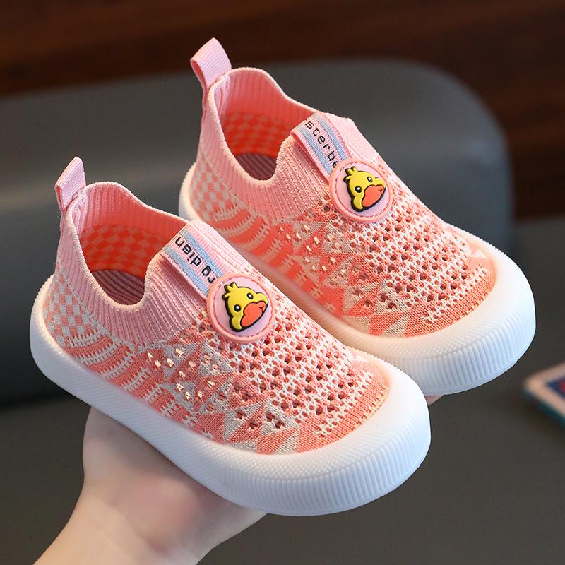 Hohle atmungsaktive Mesh Flyknit Slip-On Schuhe für Kinder - Rutschfeste weiche Sohle, lässige Babyschuhe