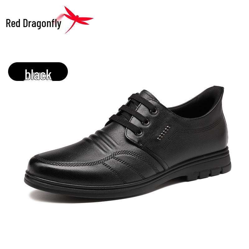 Men s Red Dragonfly Height-Increasing Leather Shoes - Genuine Cowhide Formal and Casual Footwear, Large Sizes Available. 42