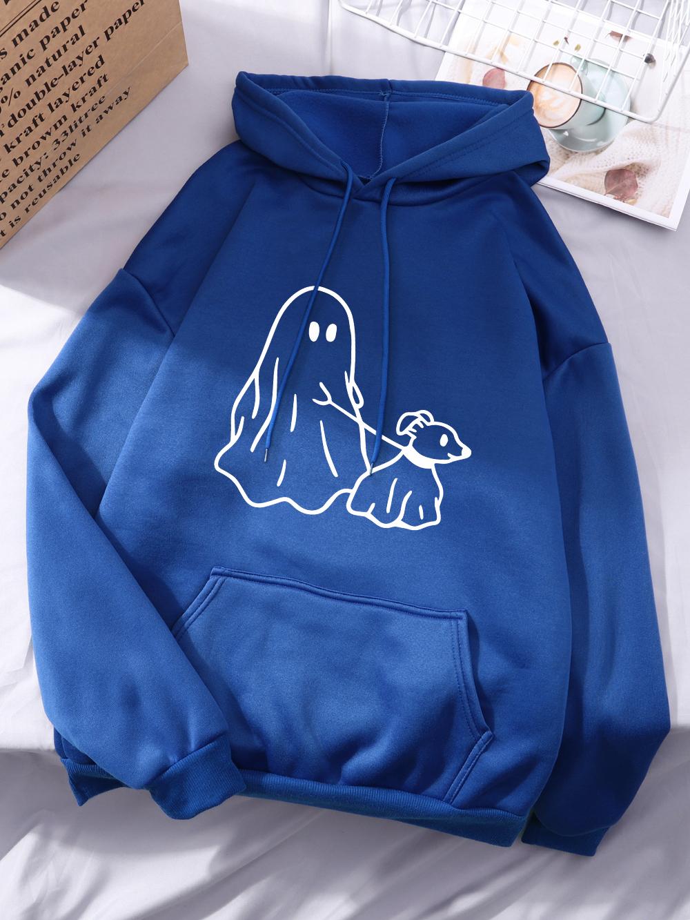 

Худи с принтом «Маленький дьявол ведет собаку» для женщин, удобные, с карманом, с капюшоном, зимние, флисовые, теплые, базовые, спортивные 3XL