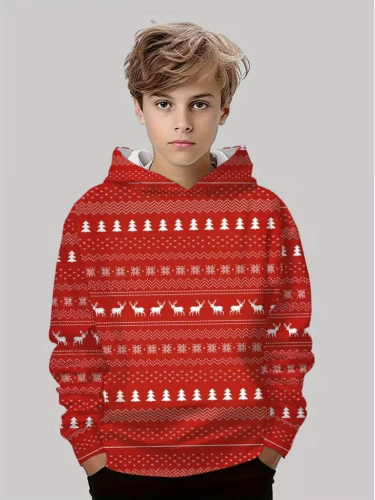 New Christmas Hoodies for Kids Sweatshirts New Year Fashion Sweatshirts Casual Streetwear Santa Claus Kids Clothes Children Top