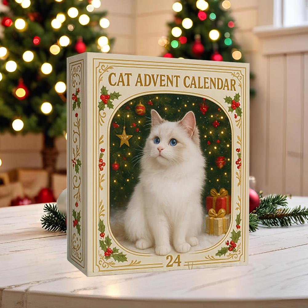 Advent Calendar 2026 Cat ,24 Days Christmas Kitten Pattern Advent Calendar,24 Acrylic Hanging Ornaments for Christmas Tree S0X9