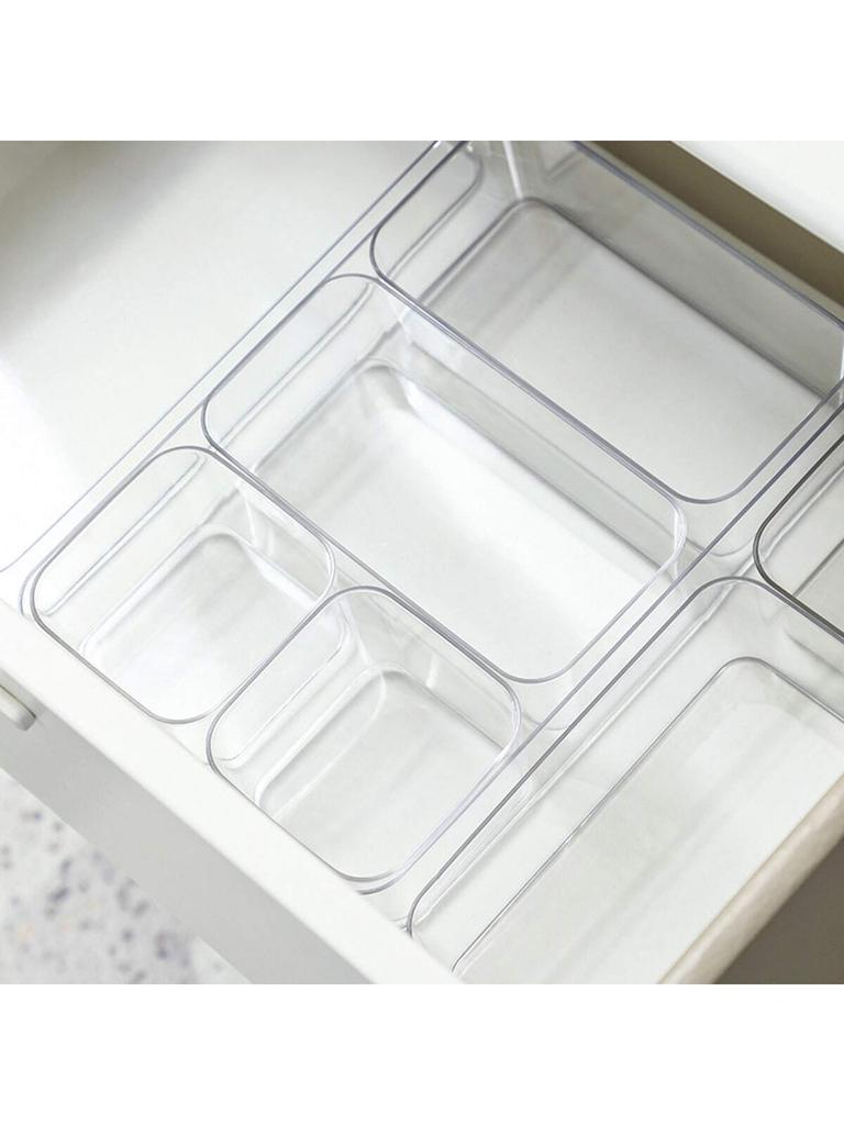 1pc-drawer Compartment Organizer Desk Cabinet Built-in Pencil Rectangular Plastic Desk Organizer