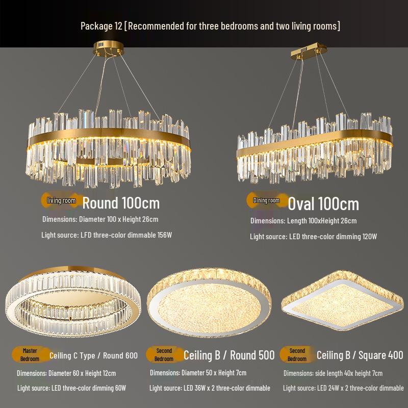 Nordic Luxury Italian Minimalist Crystal Chandelier for Living and Dining Room