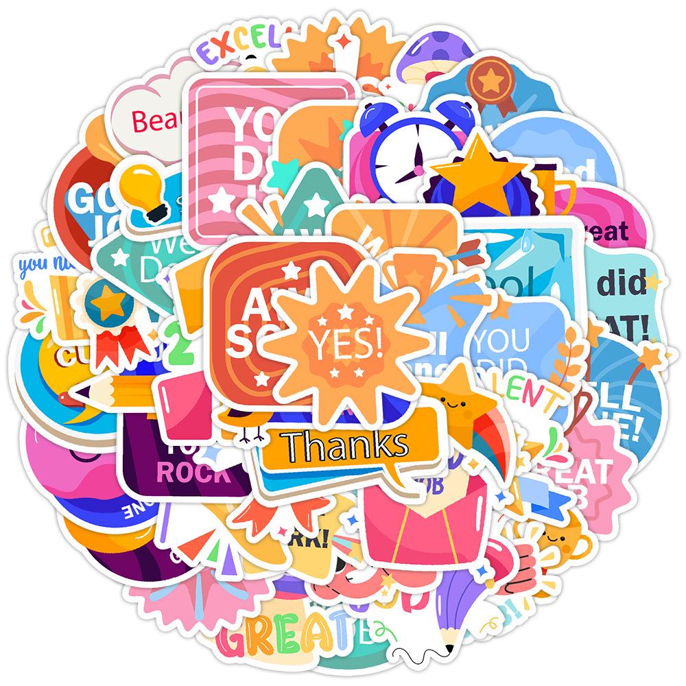50 Reward Series Waterproof Graffiti Stickers for Water Bottles & Suitcases
