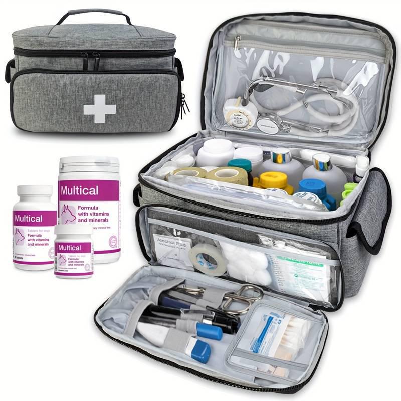 Portable Family First Aid Medicine Organizer Bag