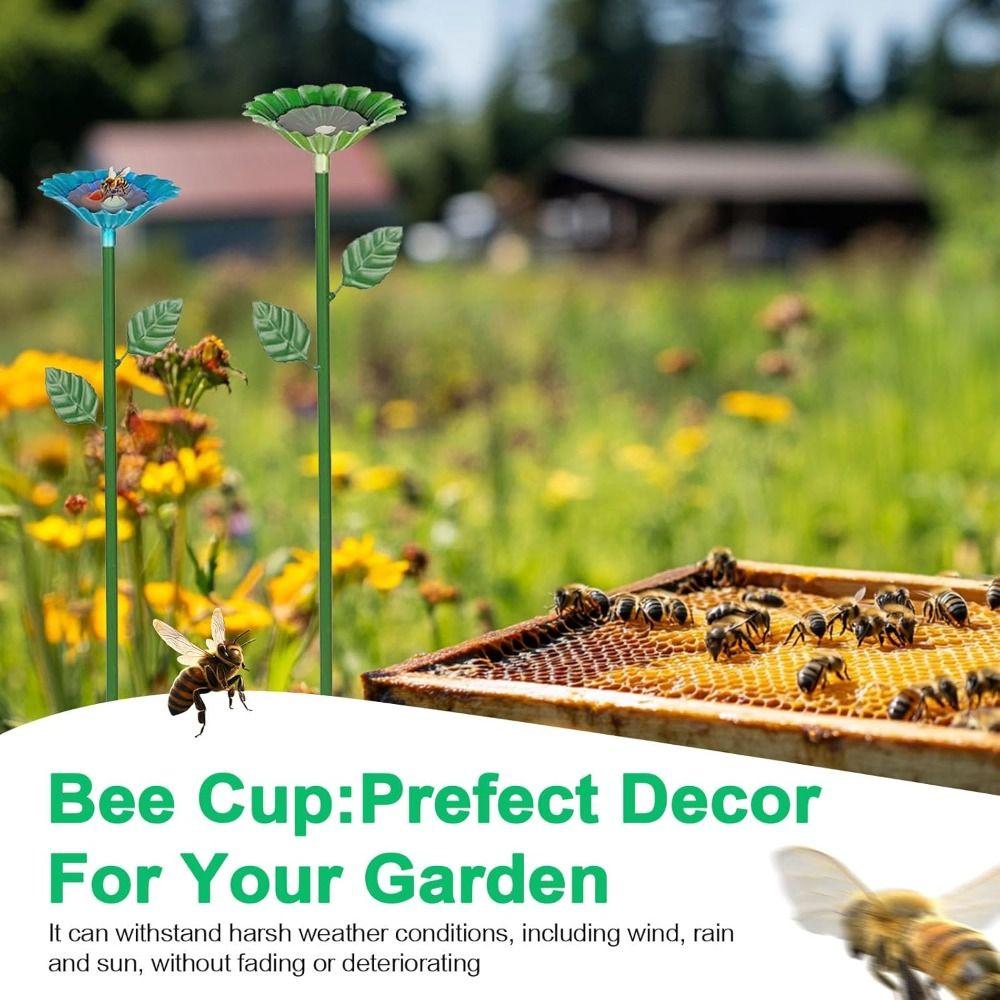 1 Pack/4 Pack Flower Design Bee Bath Metal Butterfly Bird Bath Bowl  Outdoor Garden Yard Decor
