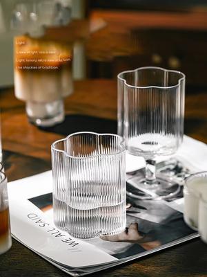 Modern Vertical Glass Water Cup Set - Cold Beverage Bottle Home Kettle for Coffee Milk Juice Simple Design for Cold Drinking