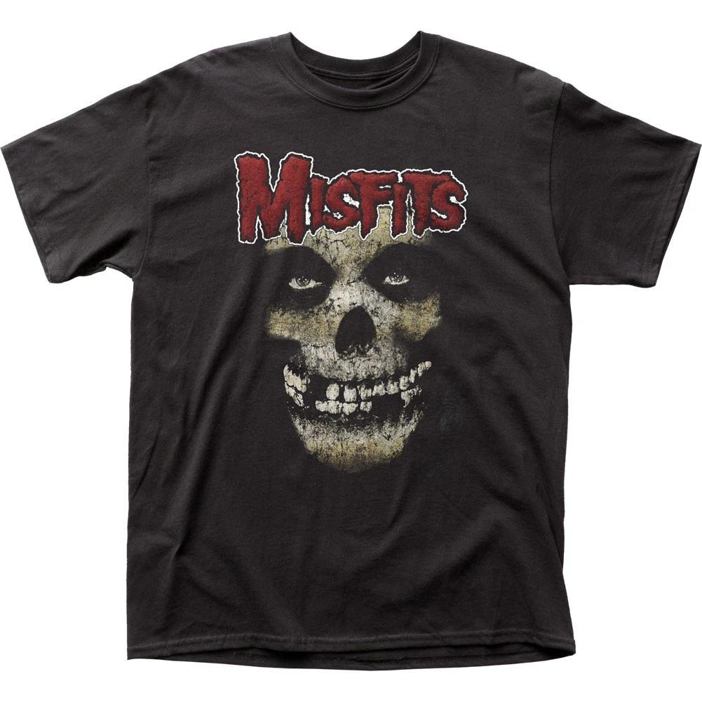 The Misfits Weathered Skull Mens T Shirt Music Classic Concert Band Tee Black 2XL