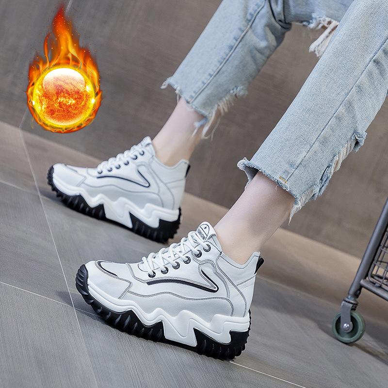 Trend autumn new thick-soled inner height-increasing women's shoes casual sports breathable versatile mesh shoes