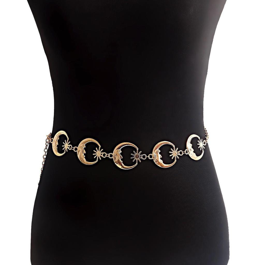 Atmospheric Metal Pendant Waist Chain - Women's Trendy Fashion Body Belt Accessory.