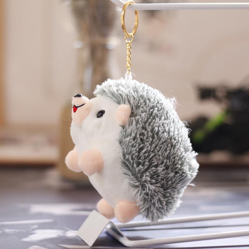 Adorable Hedgehog Plush Toy Soft Stuffed Keychain Doll Cute Small Animal Gift