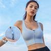 Women High Impact Shockproof Front Zipper Push Up Beauty Back Sports Yoga Running Bra