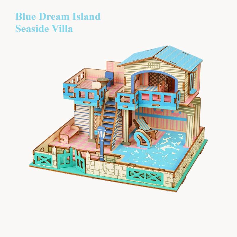 

DIY 3D Jigsaw Puzzle Game Handmade Wooden Assembled Building Model Educational Early Childhood Toys Gift
