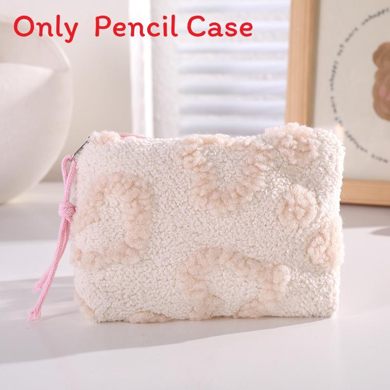 Plush Girl Heart Storage Makeup Bag Travel Organizer For Girls