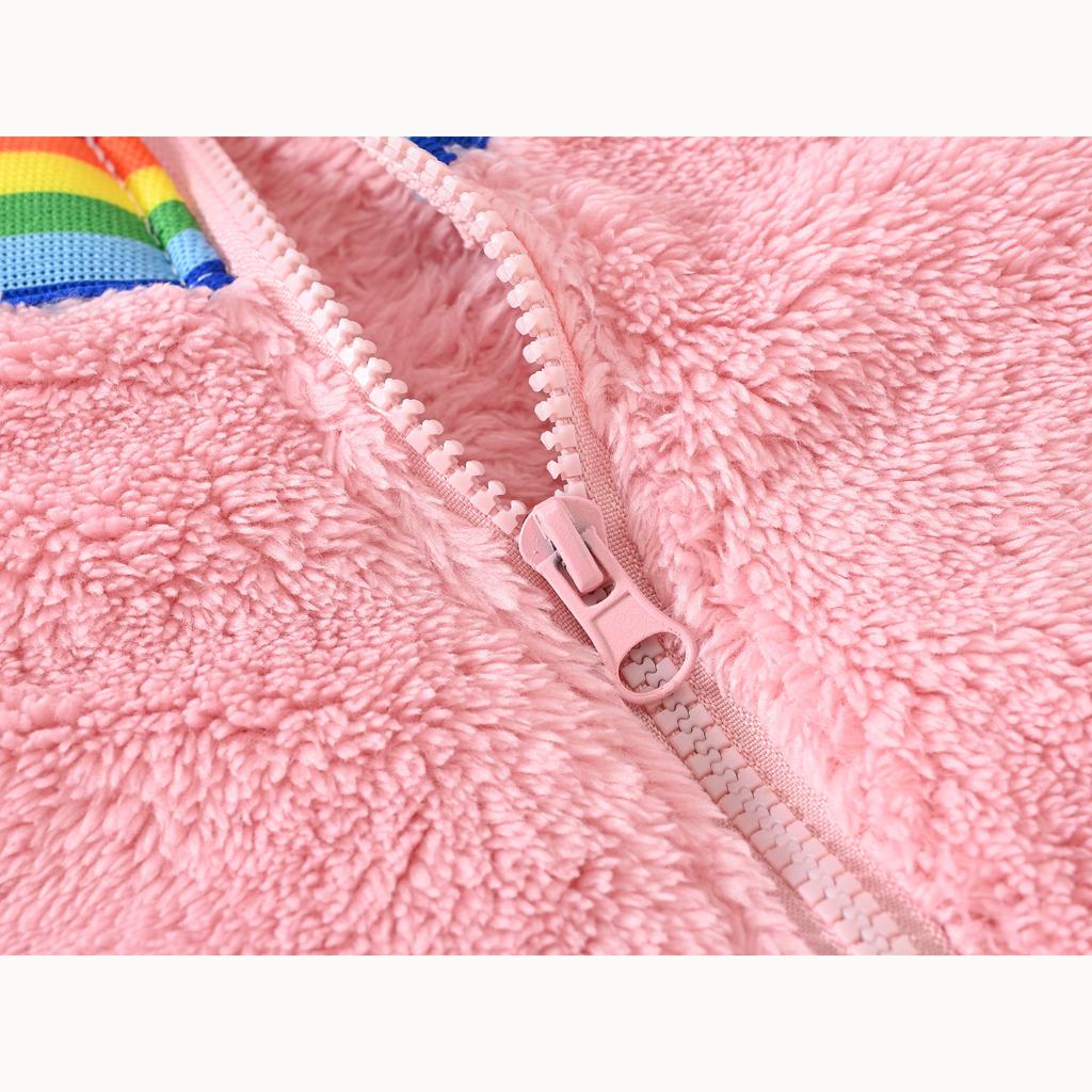 Herbst und Winter Fleece Kinderjacken für kleine und mittelgroße Kinder Splicing Ribbon Casual Zipper Jacke Warmer Pelzmantel