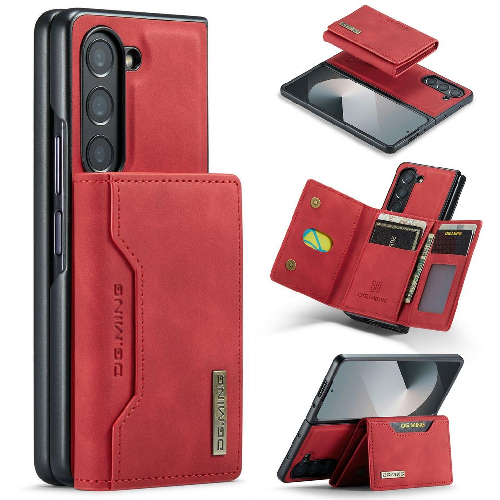 DG.MING M2 Series for Samsung Galaxy Z Fold6 5G Magnetic Case PU + PC + TPU Phone Cover Detachable Wallet Kickstand