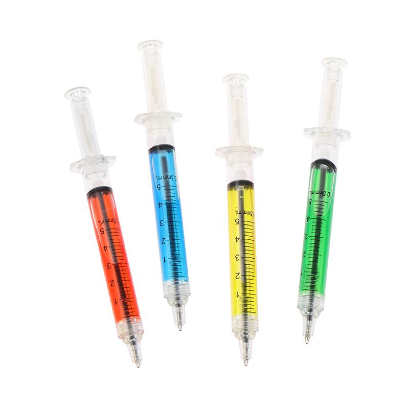 1Pcs Injection Type Ball Point Pen Liquid Pen School Supplies Nurse Syringe Pen