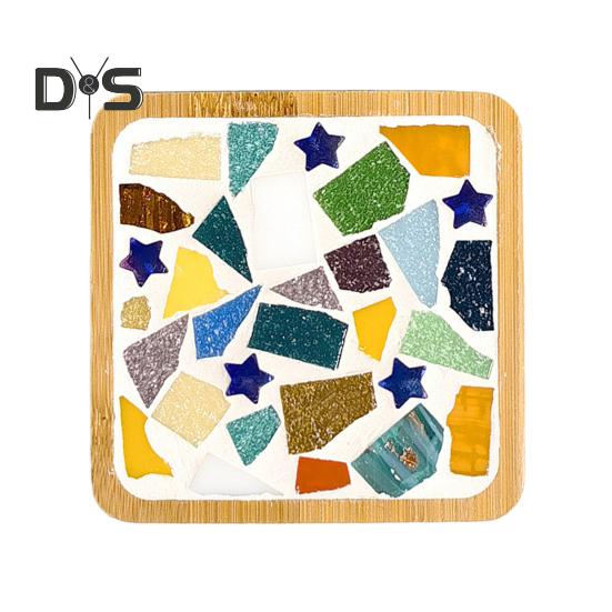 Mosaic Craft Coaster Making Kit for Adults DIY Glass Mosaic Tiles Kits Ceramic Art Bulk Materials Package for Women Kid Seniors Handmade Gifts