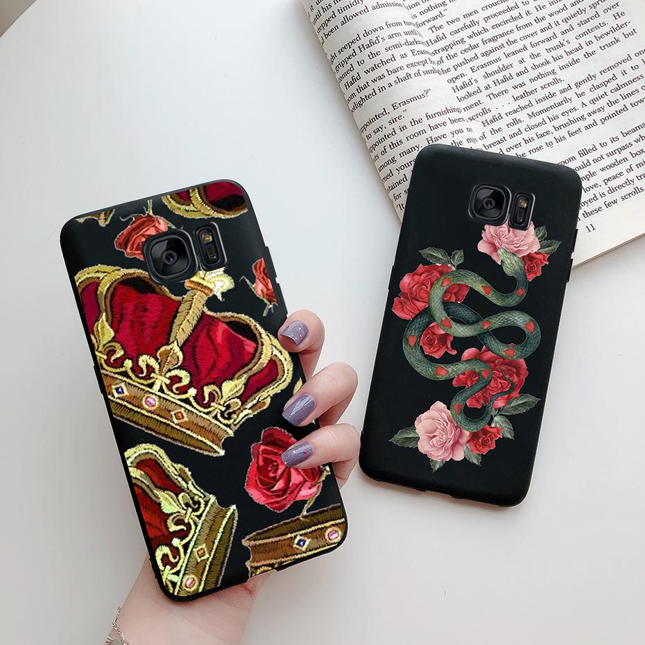 For Samsung Galaxy S6 S7 Edge Case Cute Love Heart Flower Silicone TPU Soft Cases Cover For Samsung S6 S7 S 6 7 Edge Phone Case