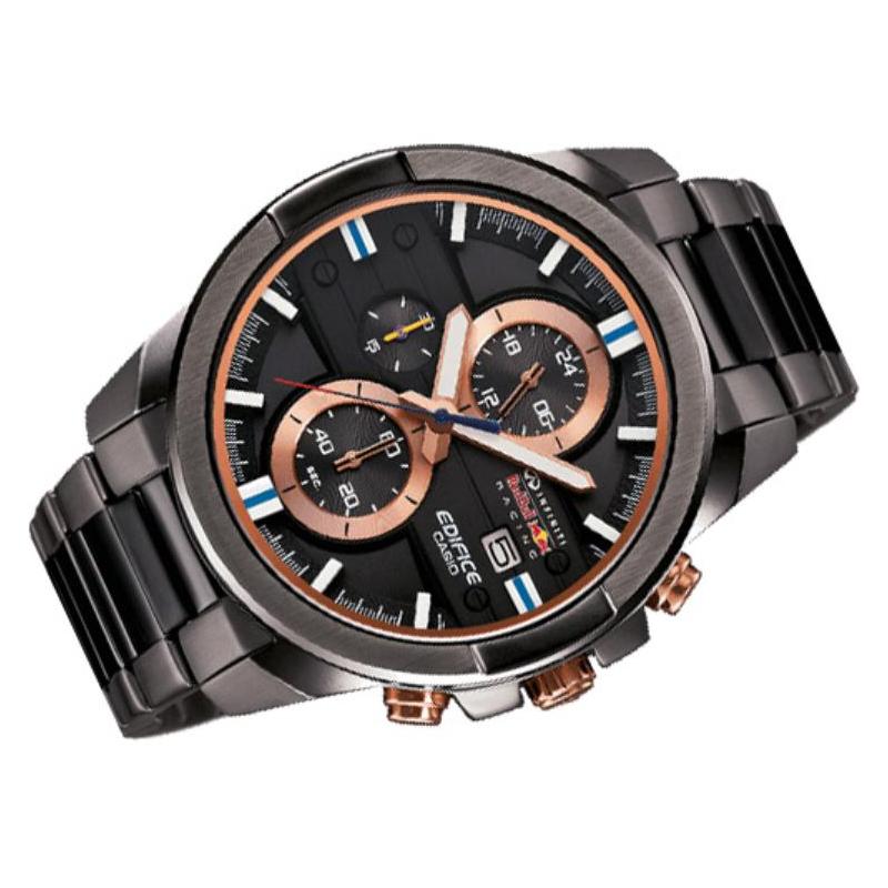 Casio EDIFICE trendy waterproof quartz movement stainless steel strap Japanese and Korean watch 54.5mm46.6mm12.8mm men's watch black EFR-543RBM-1A