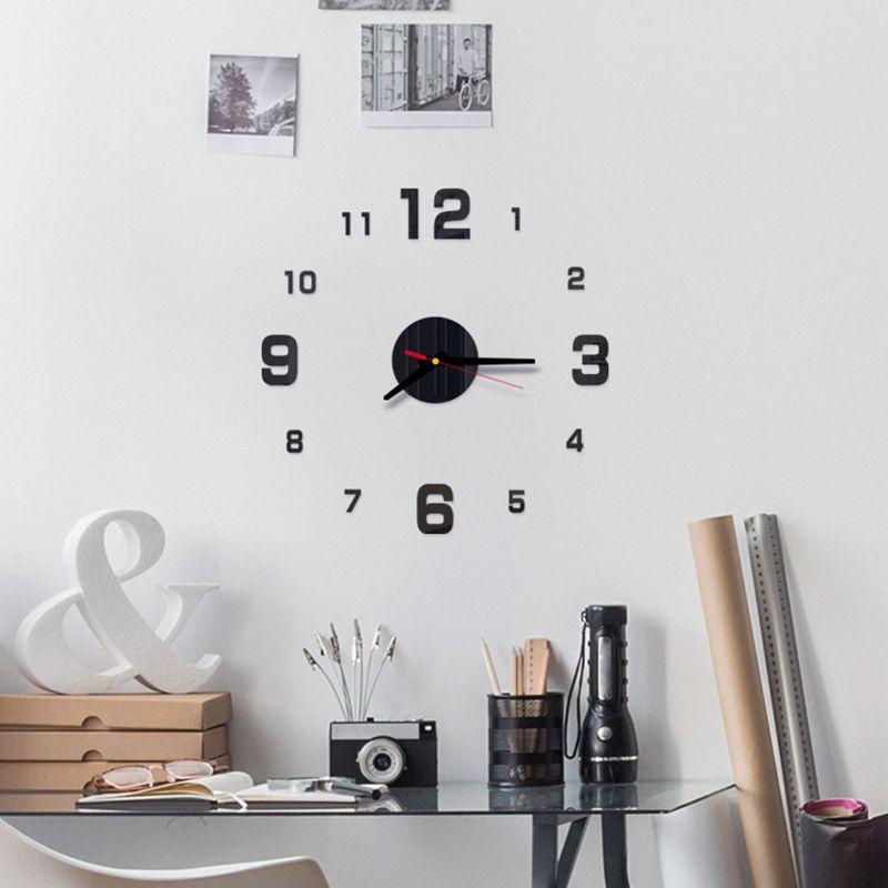 Elegant 3d Diy Acrylic Digital Wall Clock For Creative Home Living Room Decoration