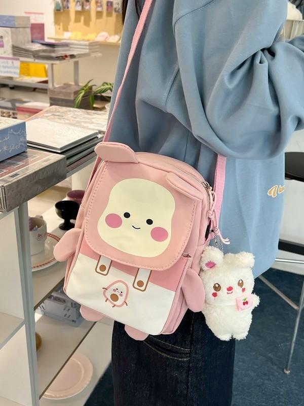 Kawaii Bear Phone Bag Nylon Cute Shoulder Purse For Girls And Teens