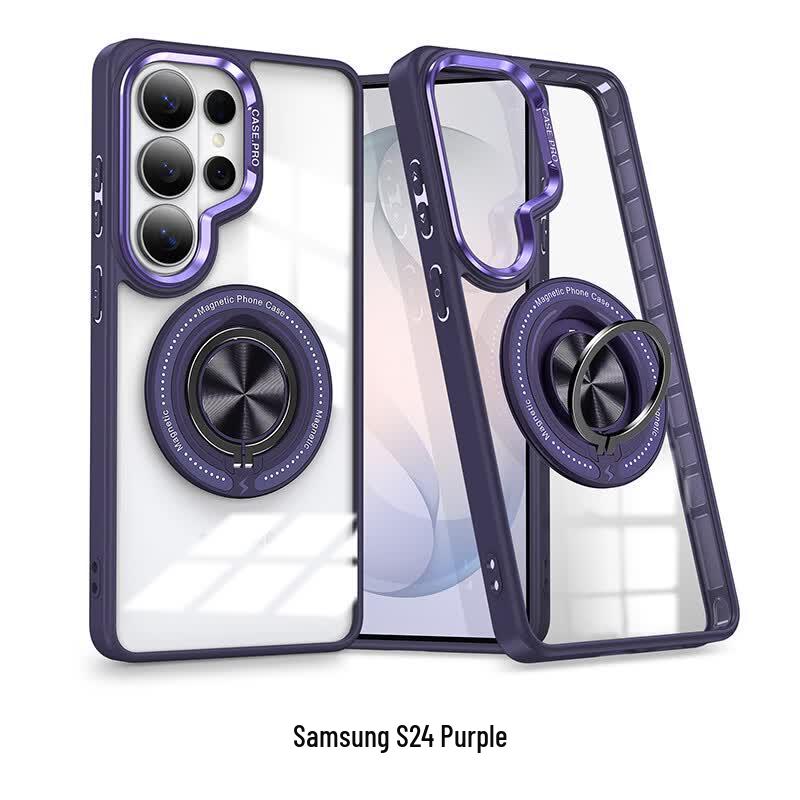 CAXITON Samsung S24 Magnetic Ring Holder Clear Phone Case