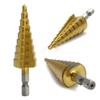 4-20mm HSS Titanium Coated Step Drill Bit Drilling Power Tool Metal High Speed Steel Wood Hole Cutter Step Cone Drill