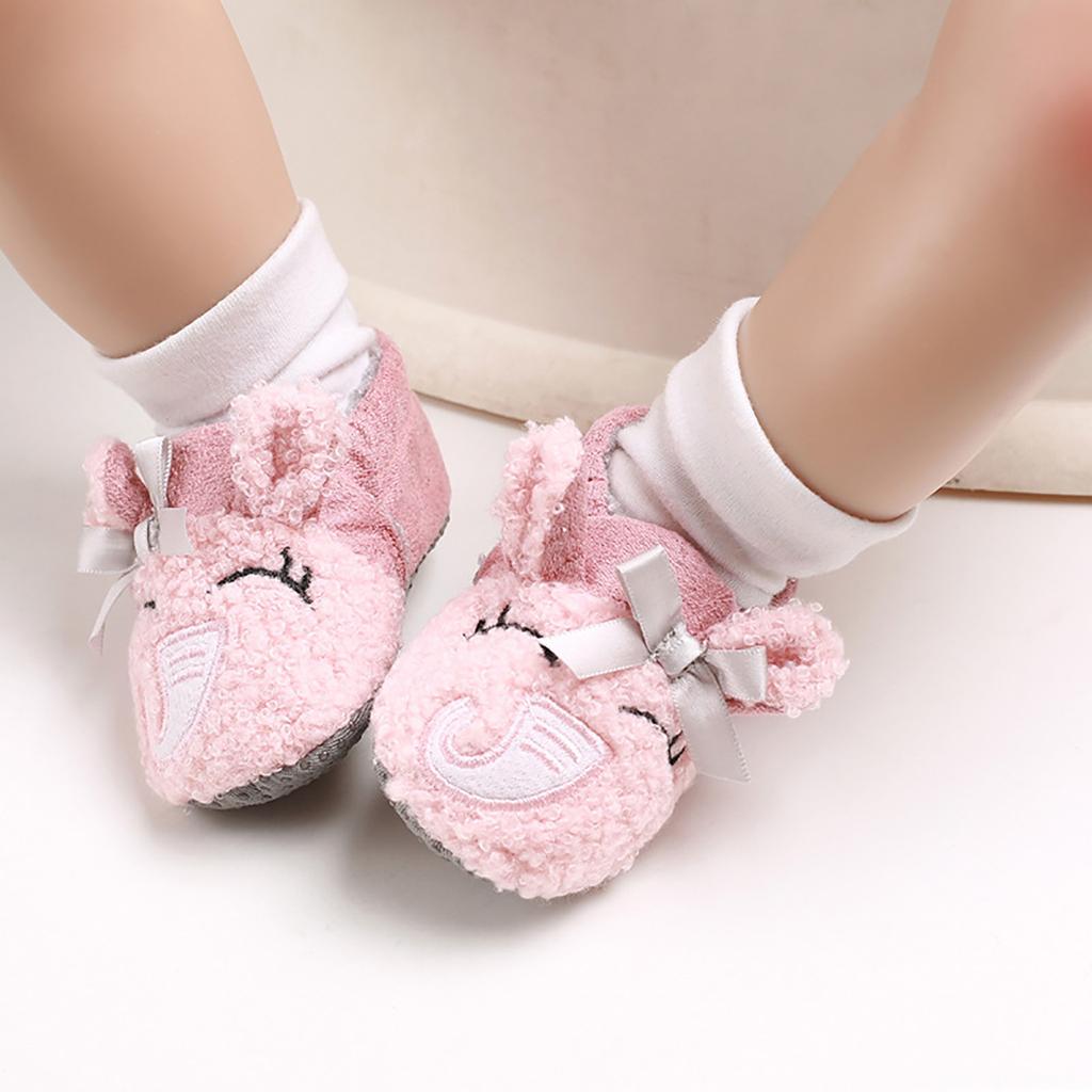 Baby Boys Girls Soft Plush Slippers Cartoon Toddler Infant Warm Winter House Shoes