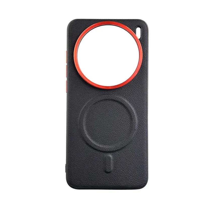 For Vivo X200 Ultra Magnetic Leather Phone Case for Vivo X300 Pro X200Pro Mini X100s Metal Large Hole Independent Button Cover