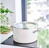KitchenAid CC003269-001 Saucepan with Enamel, Steel Core, 24 Cm 6 L, Cream