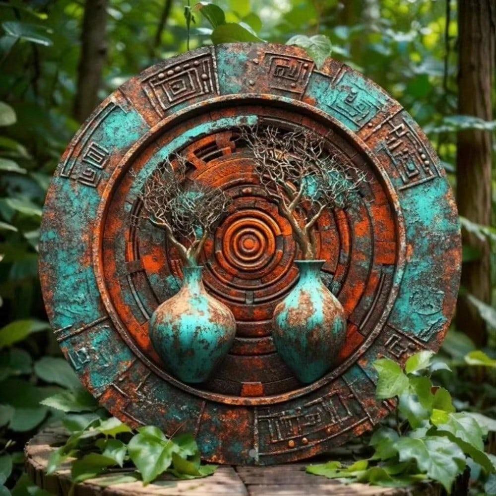 

Бренд: Generic Brand Алюминиевое металлическое настенное искусство Круглые ветви деревьев Дизайн с вазами Современный декор для дома и офиса 40x30cm белый