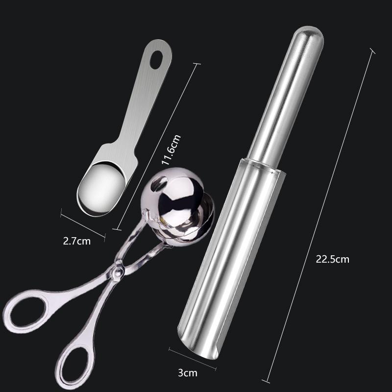 Stainless Steel Meatball Maker with Non-Stick Meat Baller Spoon for Easy Homemade Meatball Kitchen Practical Tools 4