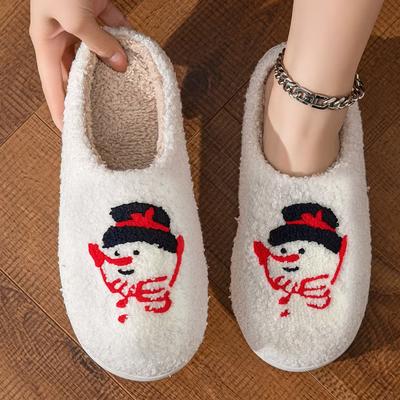 Women Warm Winter Shoes Non-slip Santa Claus Slippers