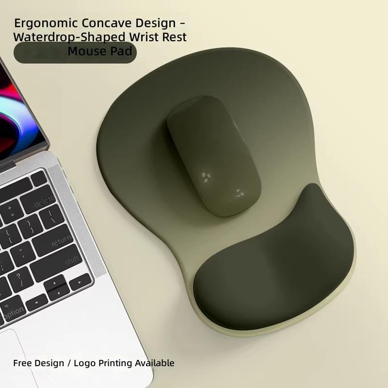 Gradient Simple Thickened Anti-Slip Ergonomic Computer Mouse Pad with Wrist Rest and Silicone Mouse Mat