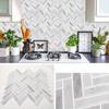 4/8 Pcs Self Adhesive Vinyl Wallpaper Peel And Stick 3D Effect Tiles Waterproof Kicthen Ceramic Tile Aluminum Foil Wall Stickers